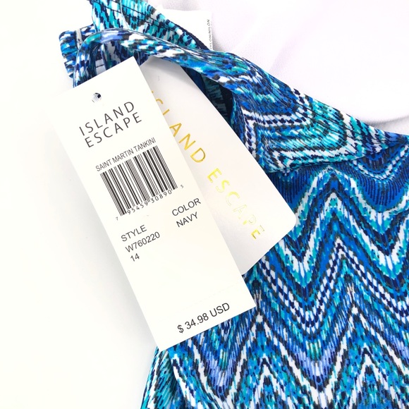 Island Escape Saint Martin High Neck Tankini Top - Picture 7 of 7